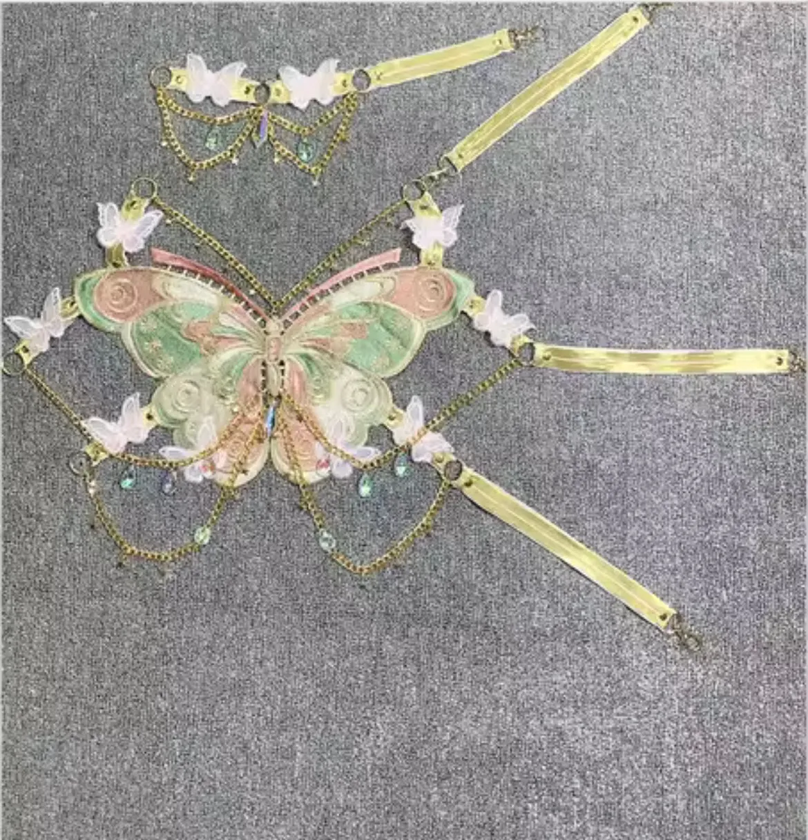 Fairycore Festival Butterfly Chain Choker Crop Top