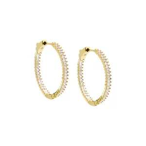 Fancy Baguette Open Hoop Earring