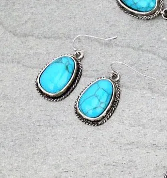 Fashion Turquoise Lariat Necklace & Earrings