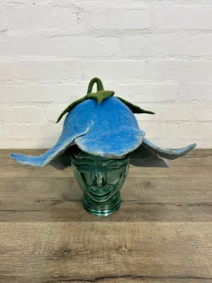 Felt Big Blue Flower Hat