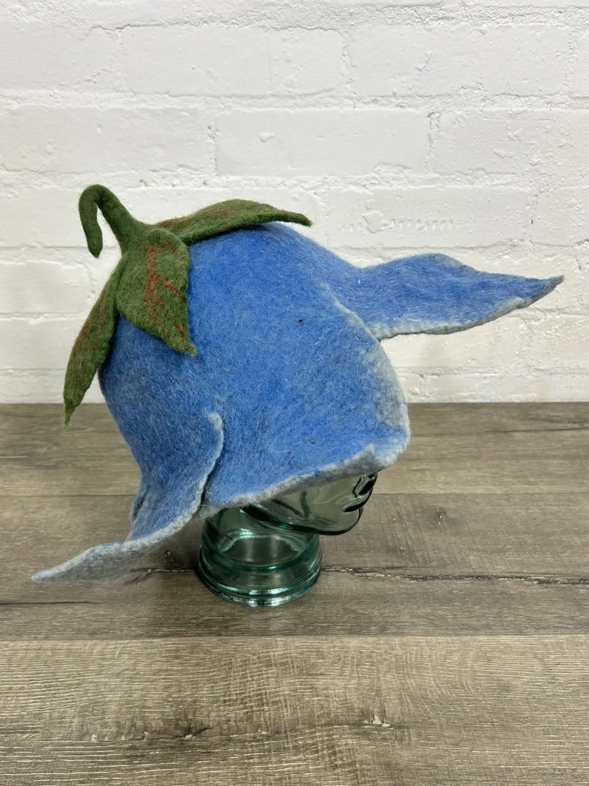 Felt Big Blue Flower Hat