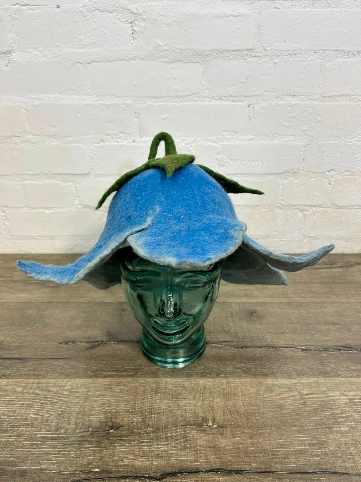 Felt Big Blue Flower Hat