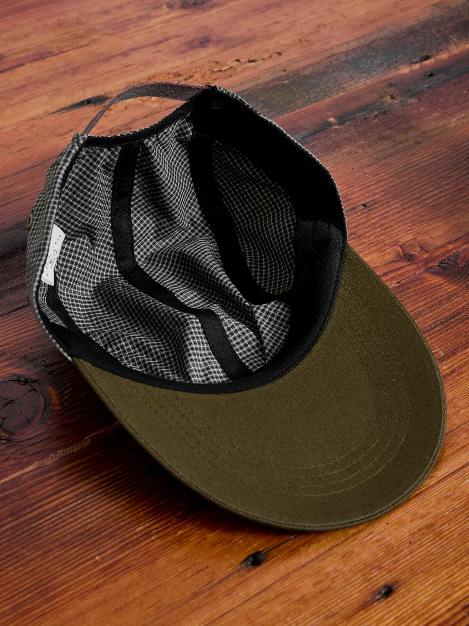 Fishing Cap in Olive Plaid