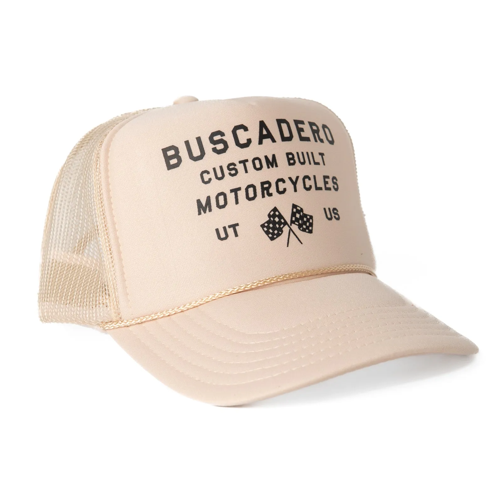 ‘Flags’ Foam Trucker Hat - Off White