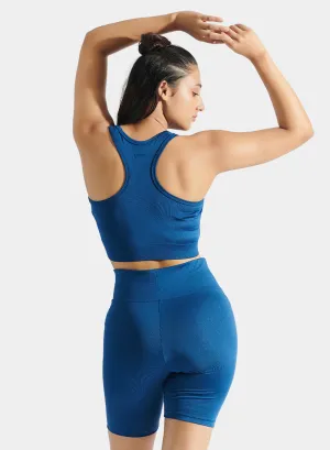 Flo Bike Short and Bra Top Combo Navy Peony