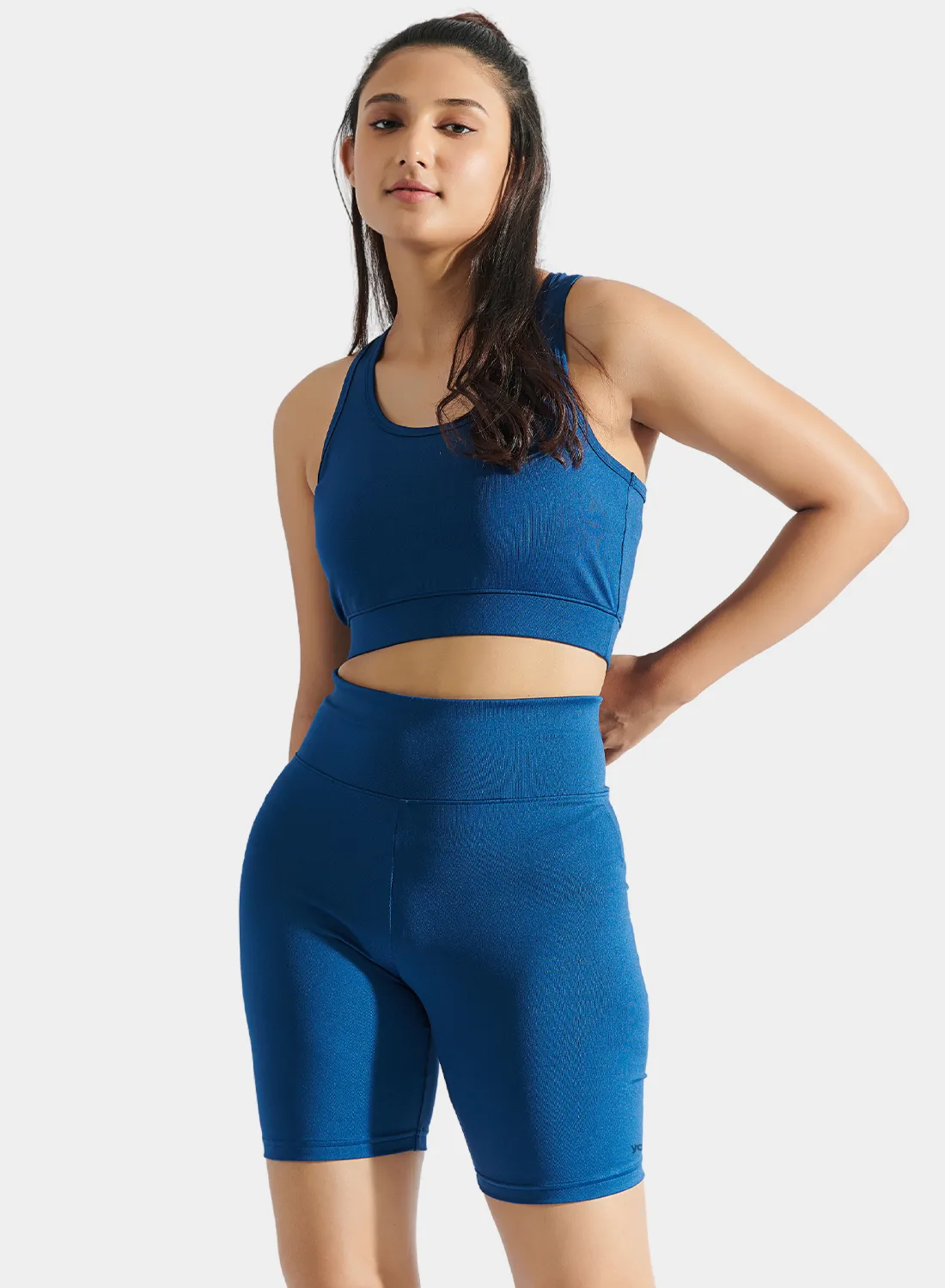 Flo Bike Short and Bra Top Combo Navy Peony
