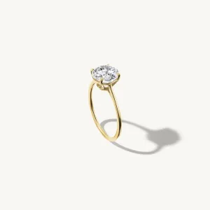 Floating Round Engagement Ring
