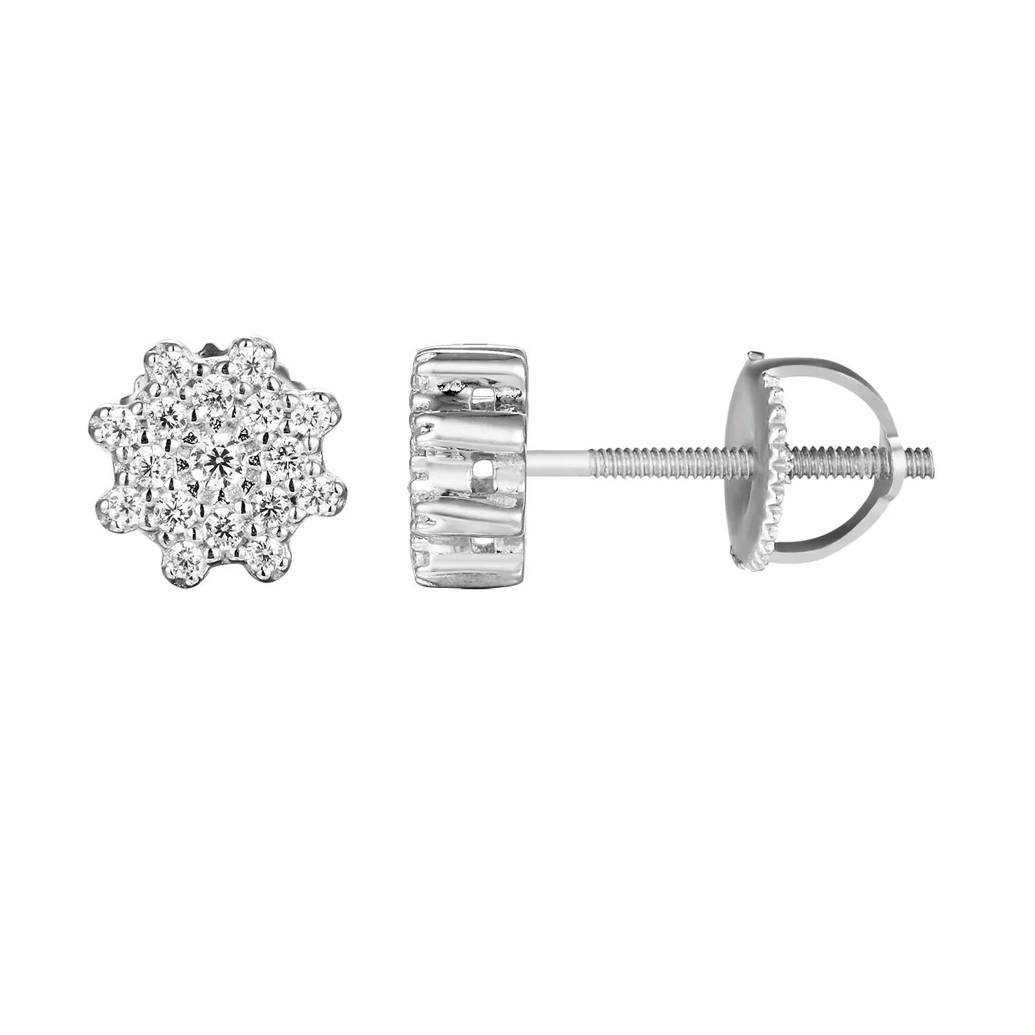 Flower Design Simulated Dimond Earing