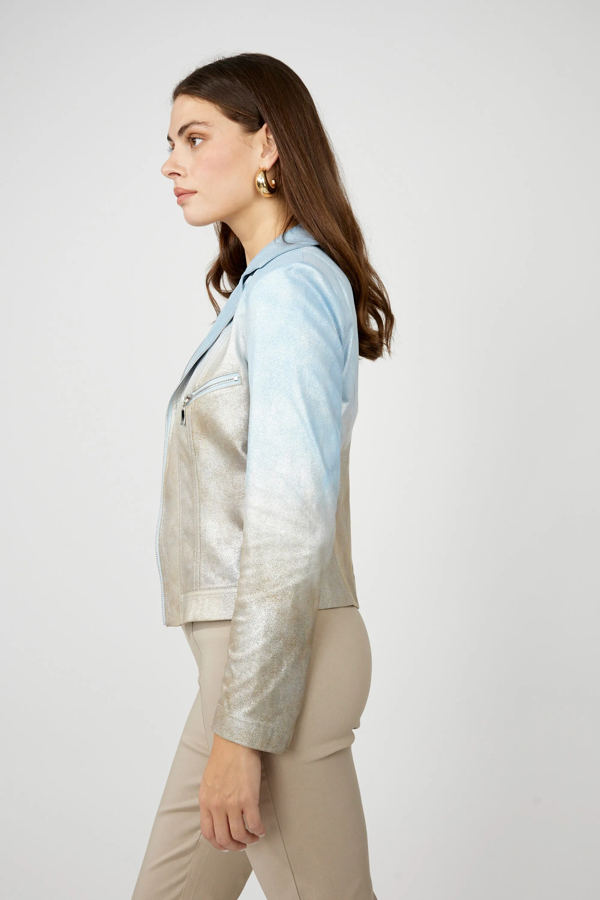 Frank Lyman Ombre Biker Jacket