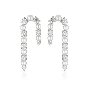 GEORGINI NOEL NIGHTS CANDY CANE EARRINGS SILVER