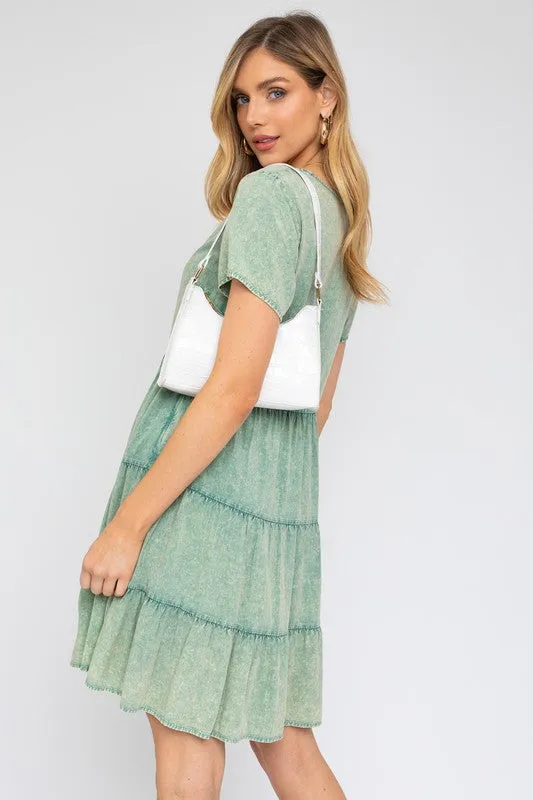Gilli Washed Baby Doll Mini Dress