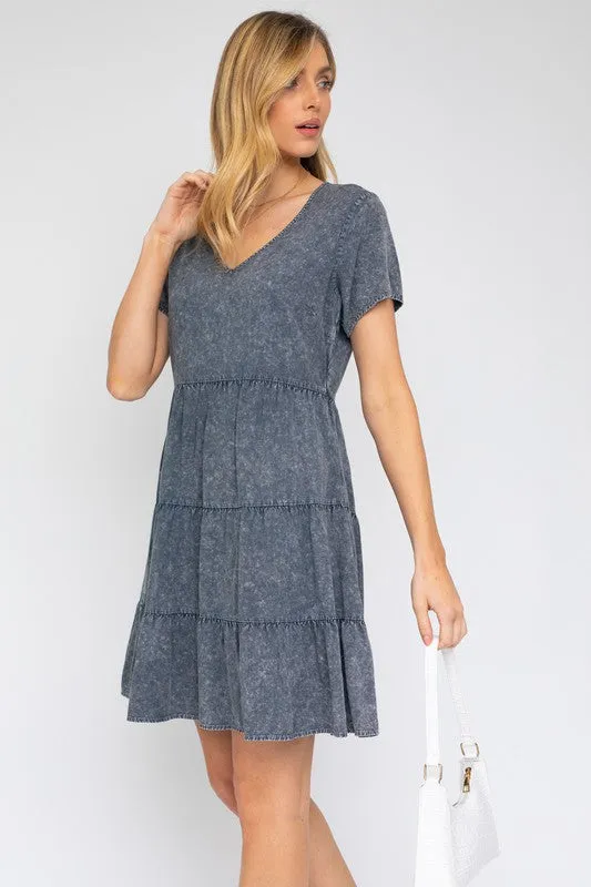 Gilli Washed Baby Doll Mini Dress