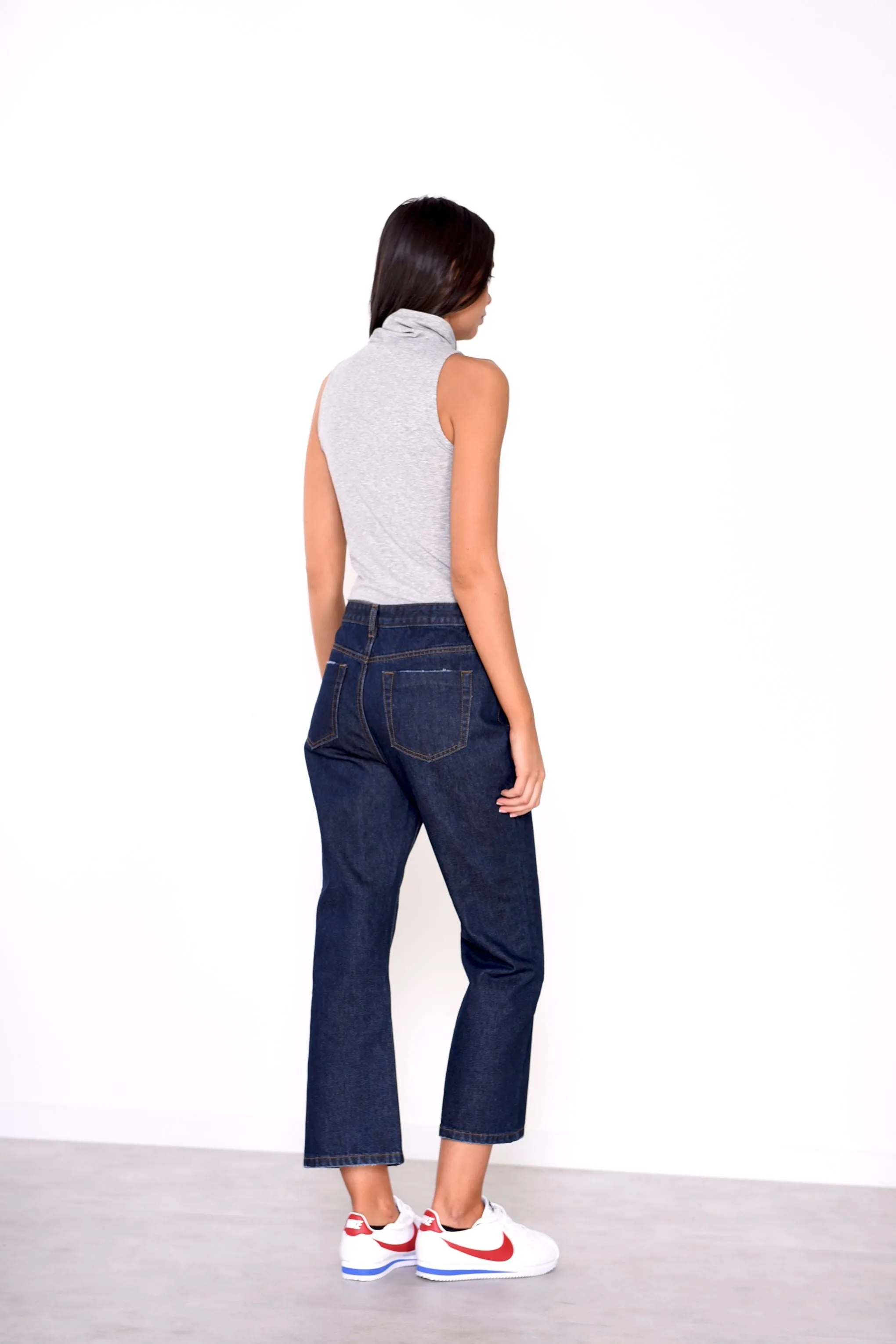 Glamorous Grey Marl High Neck Top
