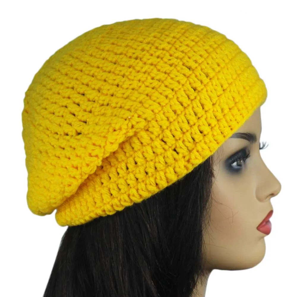 Golden Yellow Crochet Slouchy Hat Medium/Large - STXH17