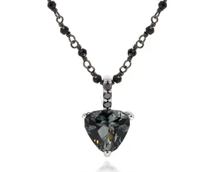 Gray Tourmaline Black Diamond Necklace