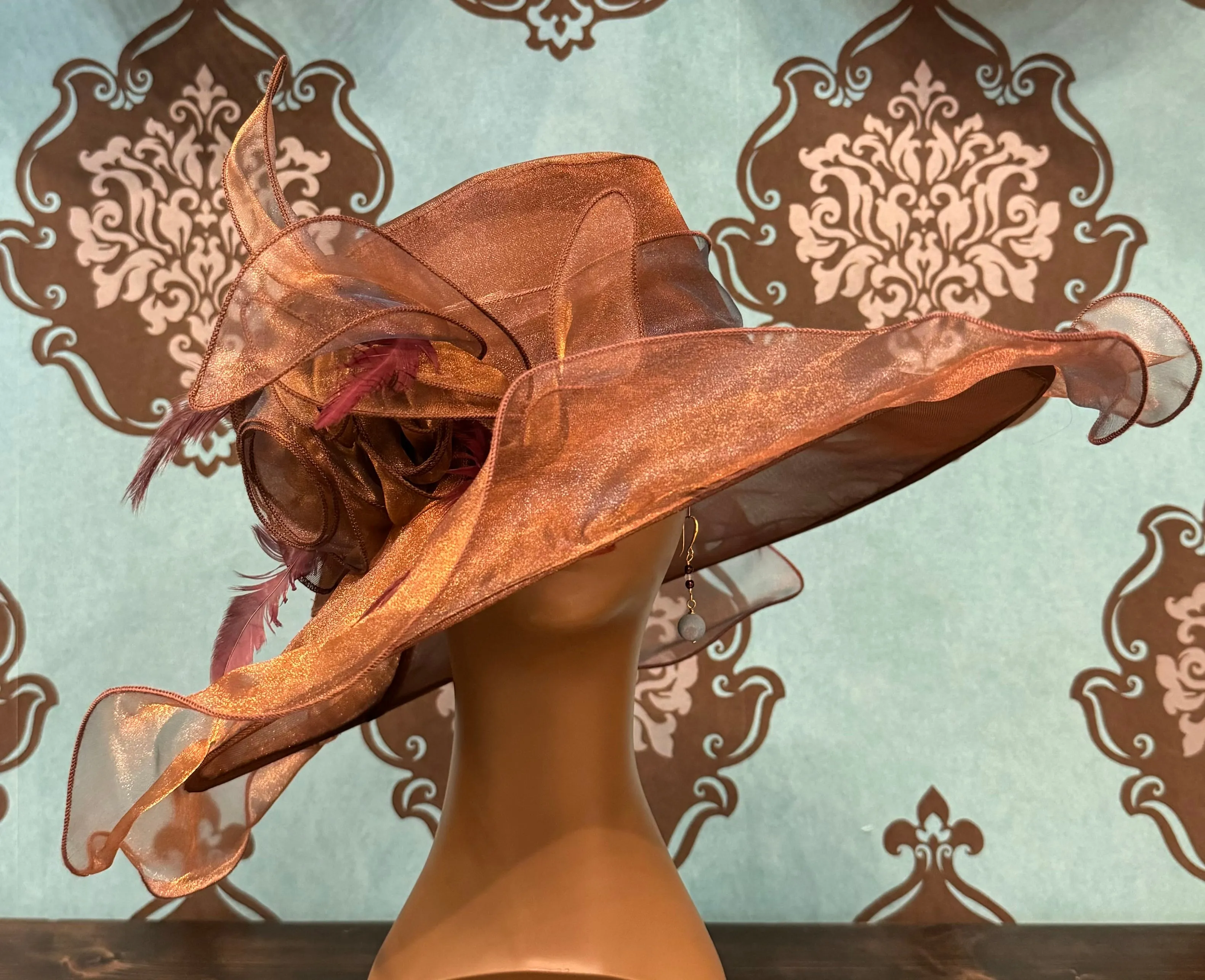 Gwendolyn Kentucky Derby Hat in Bronze