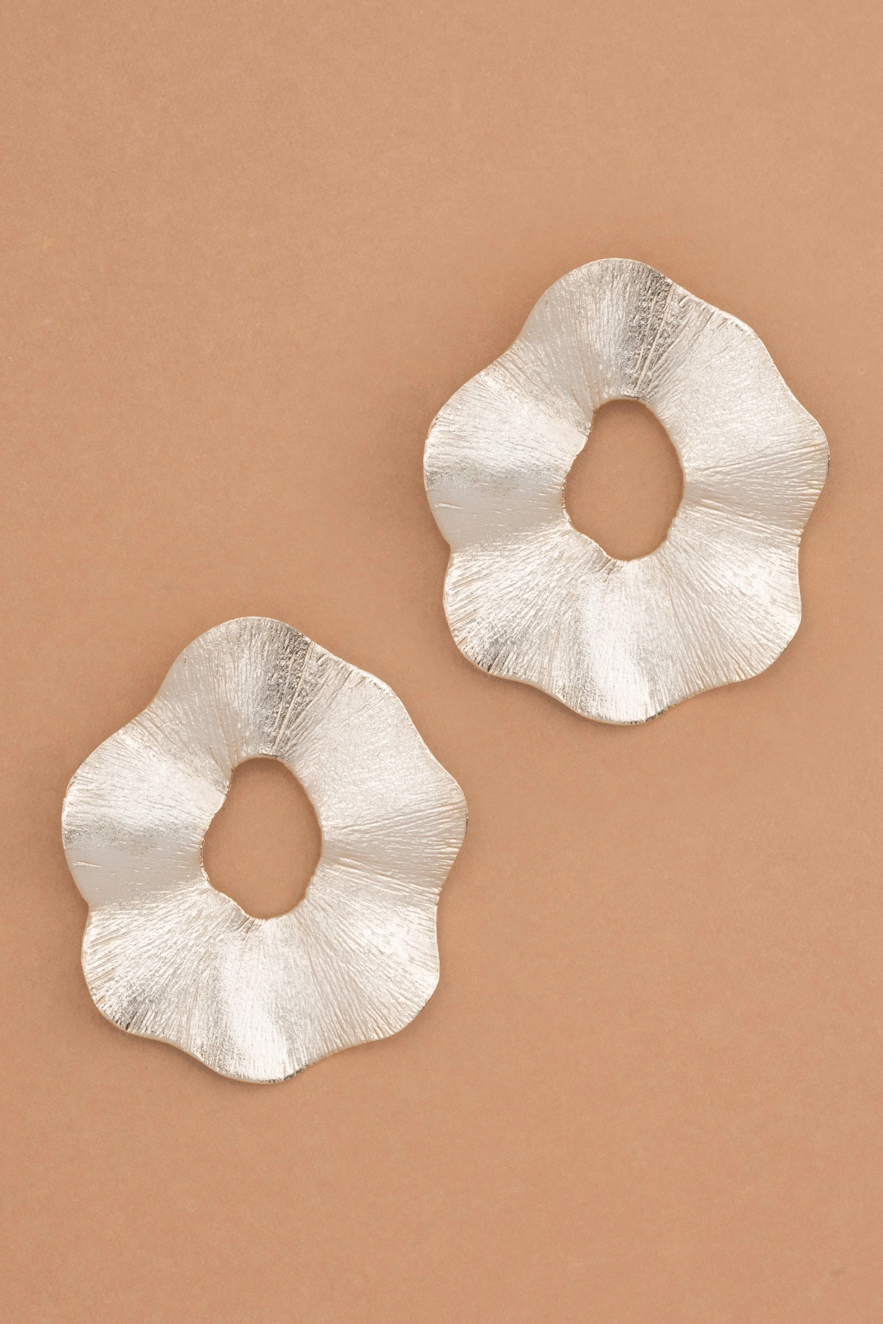 Hammered Metal Gold Fashion Earrings