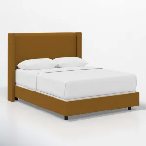 Hanson Upholstered Standard Bed Joss & Main Color: Dry Copper Performance Velvet Size: Queen