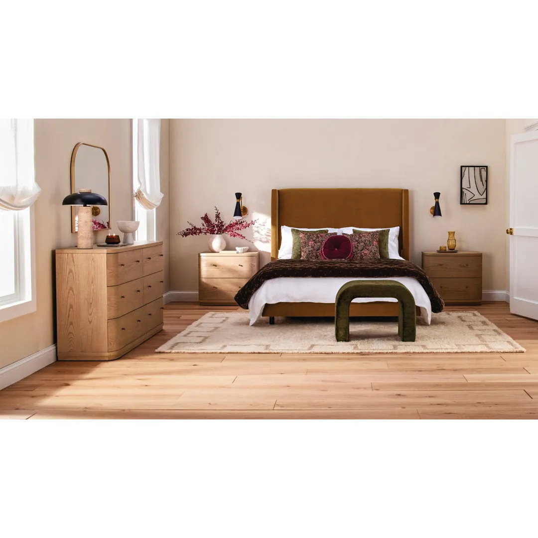 Hanson Upholstered Standard Bed Joss & Main Color: Dry Copper Performance Velvet Size: Queen