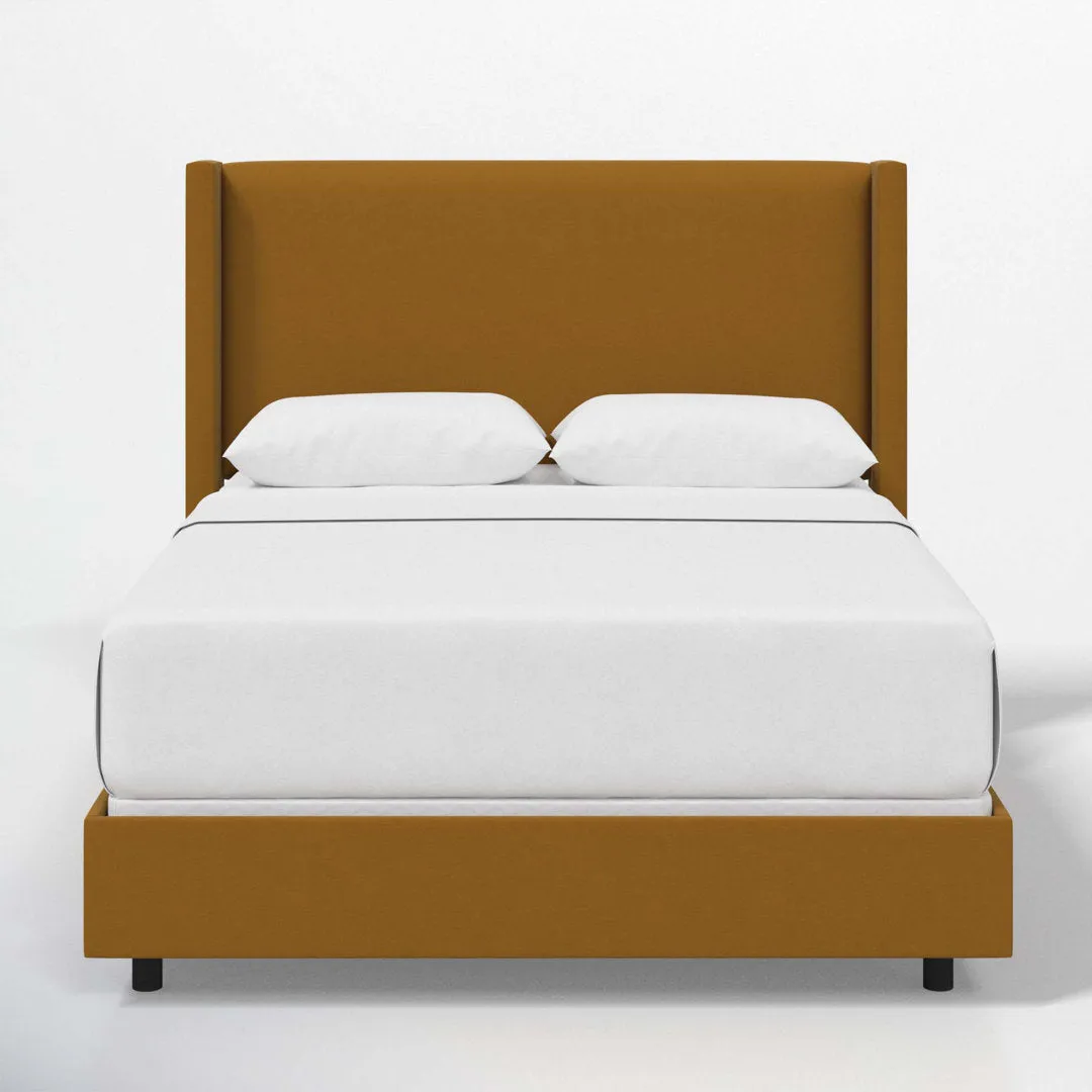 Hanson Upholstered Standard Bed Joss & Main Color: Dry Copper Performance Velvet Size: Twin
