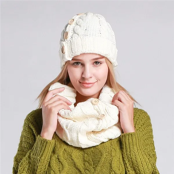 Hat and Scarf Collar Set Multiple Colors