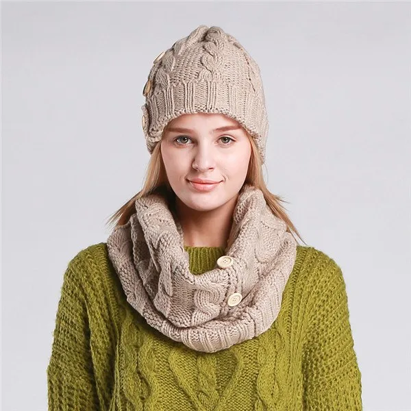 Hat and Scarf Collar Set Multiple Colors