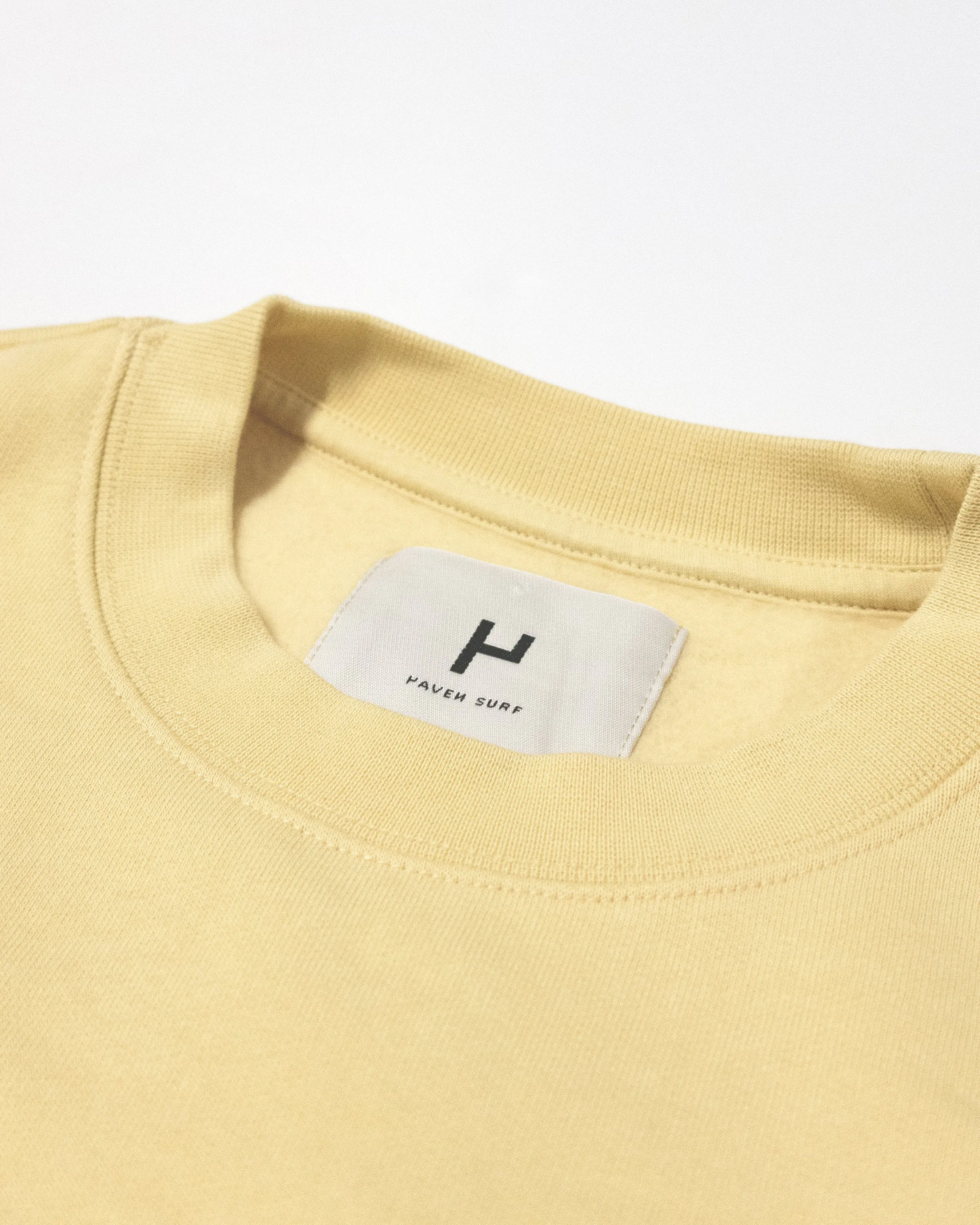 Haven Surf - Base Crew Sweat w/ H - logo patch - Pale Banana