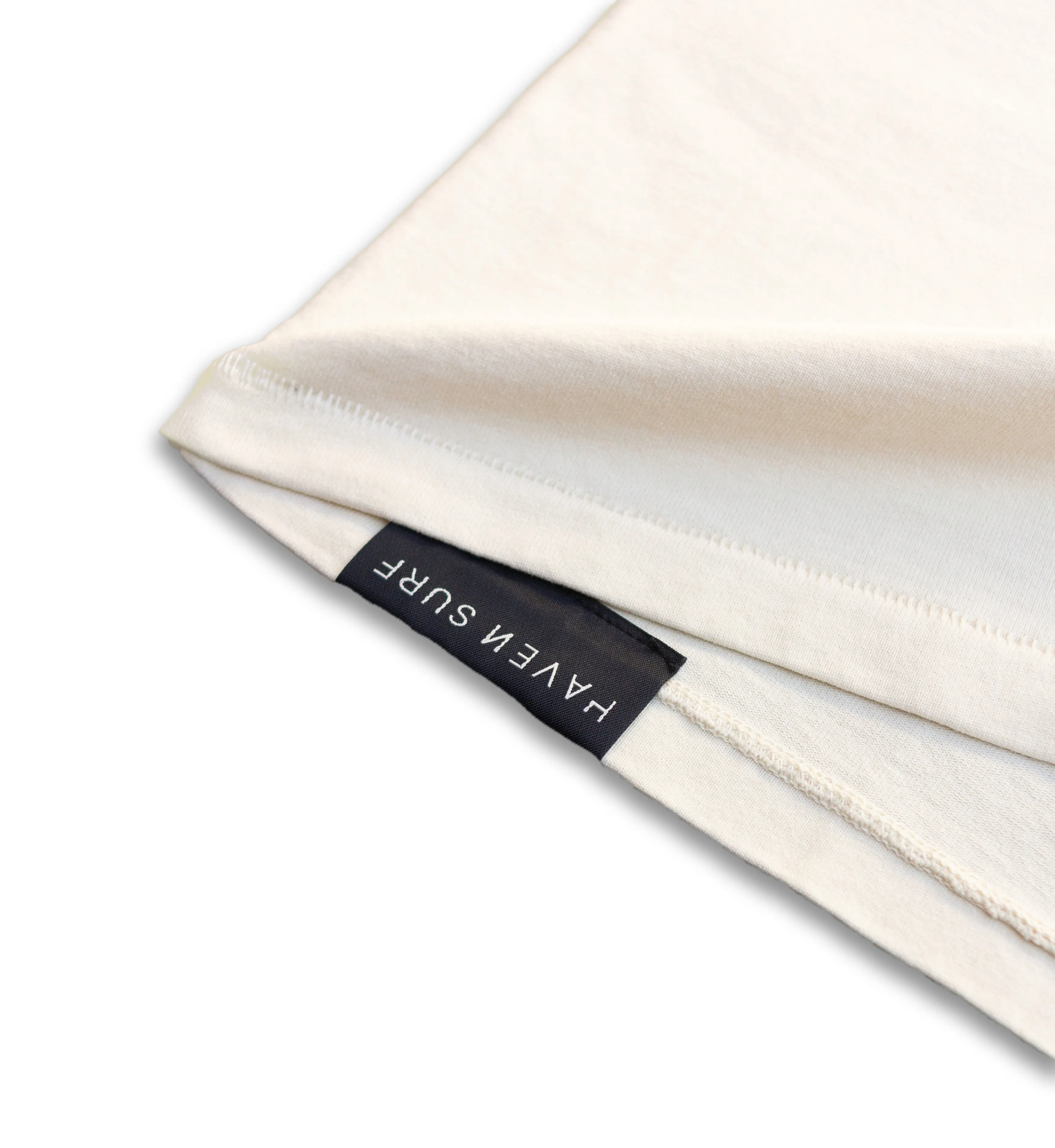 Haven Surf - Base Heavy Weight  Long Sleeve Tee w/ embroidery - Old White
