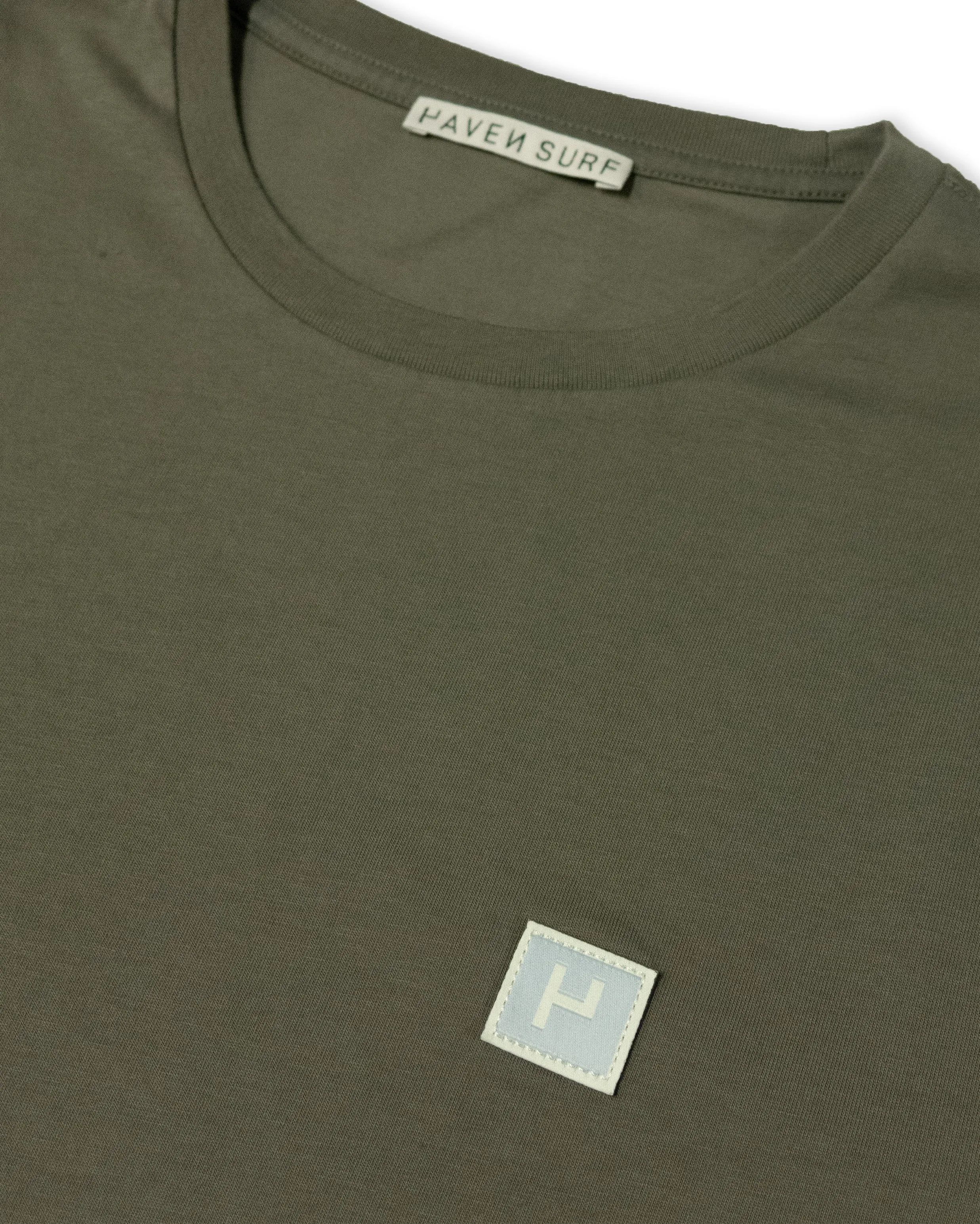 Haven Surf - Base Tee w/ H - logo patch - Dark Olive