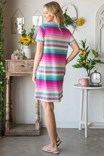 Hazel Blues® | Heimish Striped Short Sleeve Mini Tee Dress