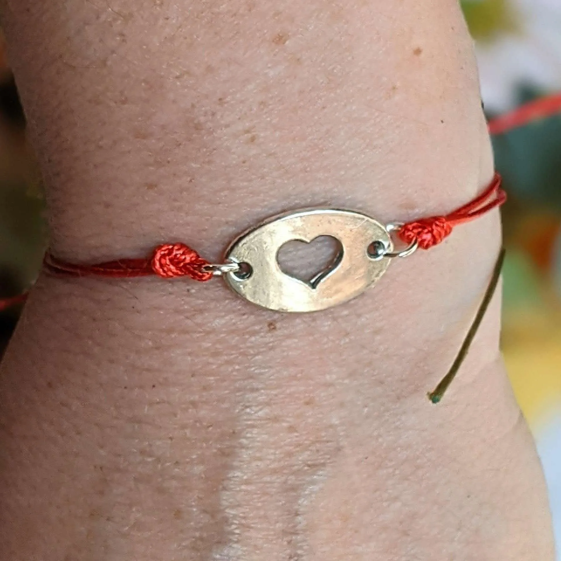 Heart Cut-Out Waxed Cord surfer Bracelet
