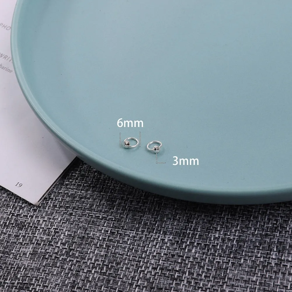 High Quality 1 Pair 6-18mm Small Hoop Earrings Silver Color Circle Hoop Earring for Women Men Ear Rings Clip Huggie Earrings