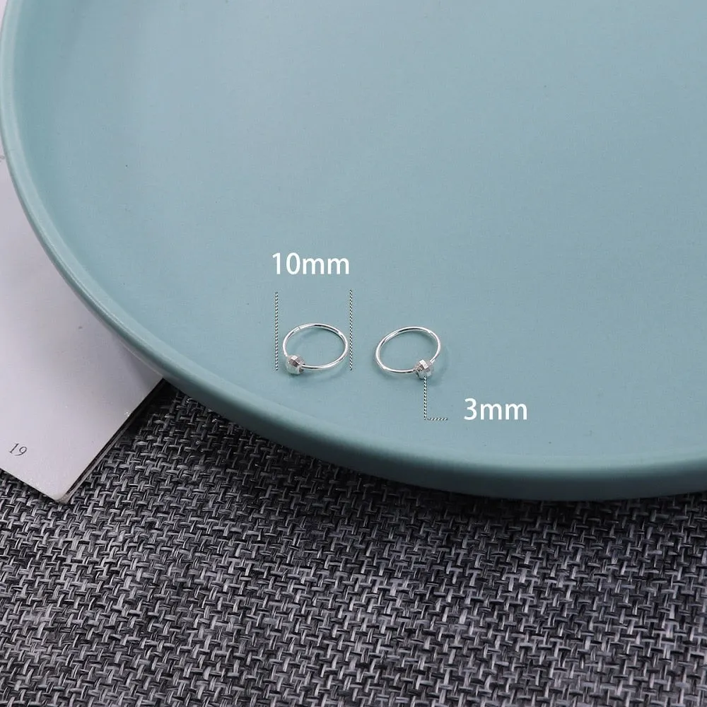 High Quality 1 Pair 6-18mm Small Hoop Earrings Silver Color Circle Hoop Earring for Women Men Ear Rings Clip Huggie Earrings