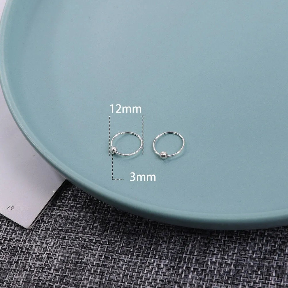 High Quality 1 Pair 6-18mm Small Hoop Earrings Silver Color Circle Hoop Earring for Women Men Ear Rings Clip Huggie Earrings