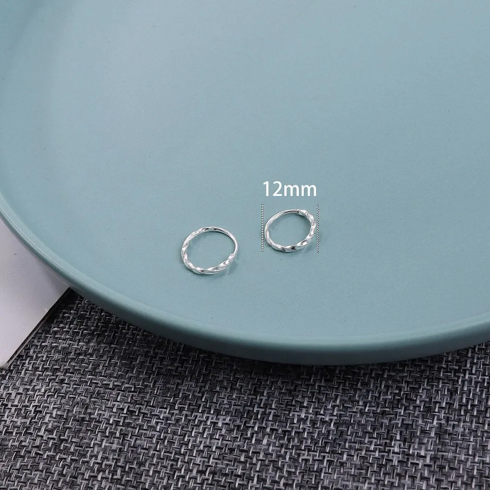 High Quality 1 Pair 6-18mm Small Hoop Earrings Silver Color Circle Hoop Earring for Women Men Ear Rings Clip Huggie Earrings