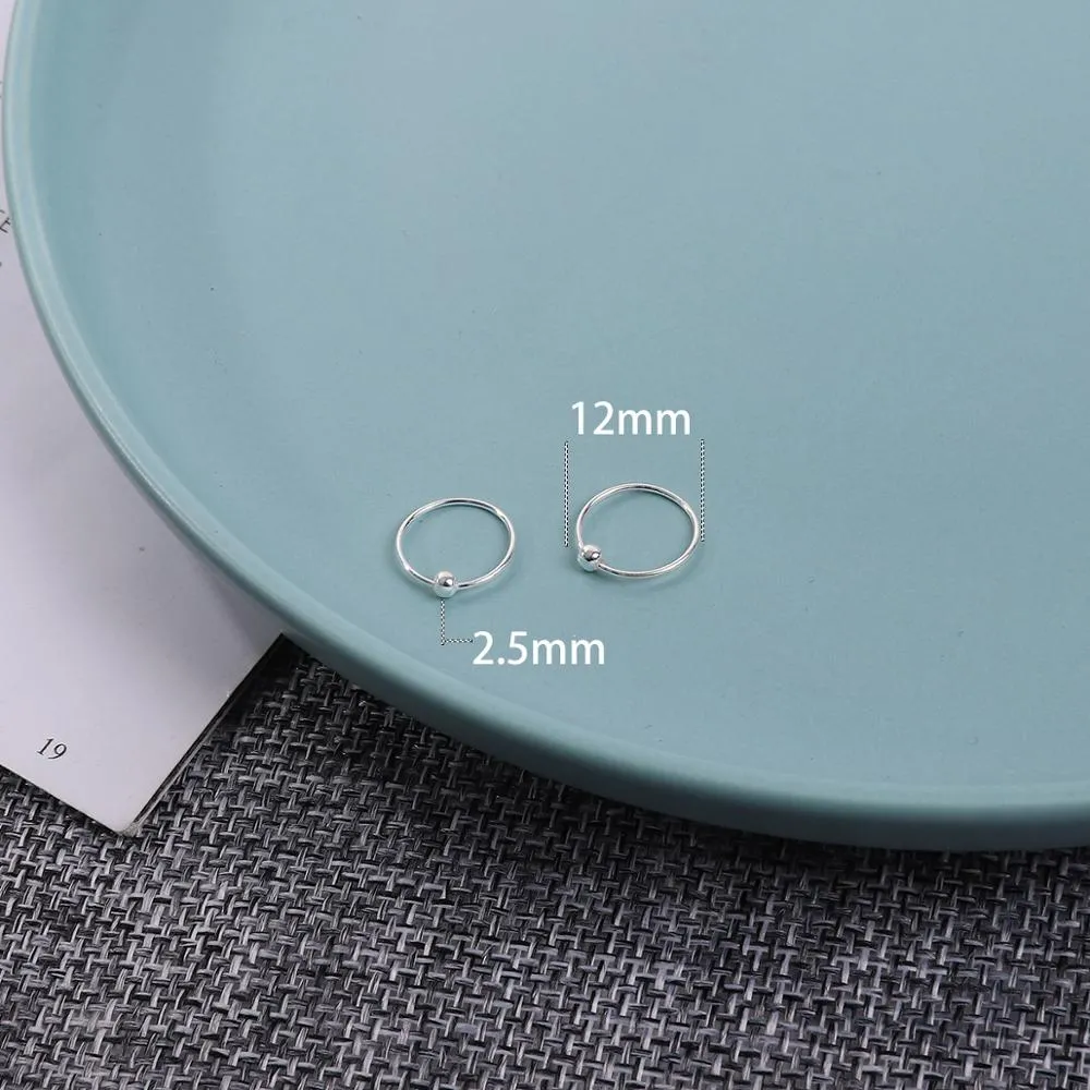 High Quality 1 Pair 6-18mm Small Hoop Earrings Silver Color Circle Hoop Earring for Women Men Ear Rings Clip Huggie Earrings