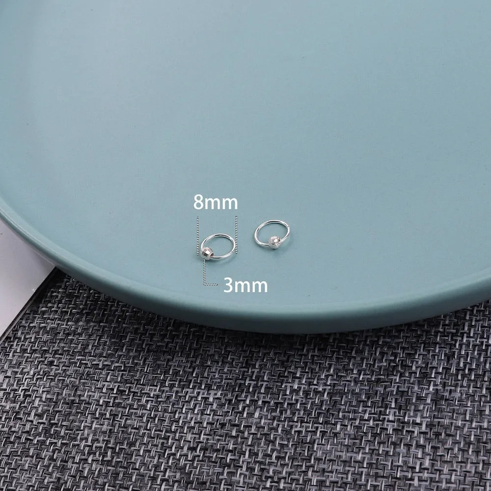 High Quality 1 Pair 6-18mm Small Hoop Earrings Silver Color Circle Hoop Earring for Women Men Ear Rings Clip Huggie Earrings