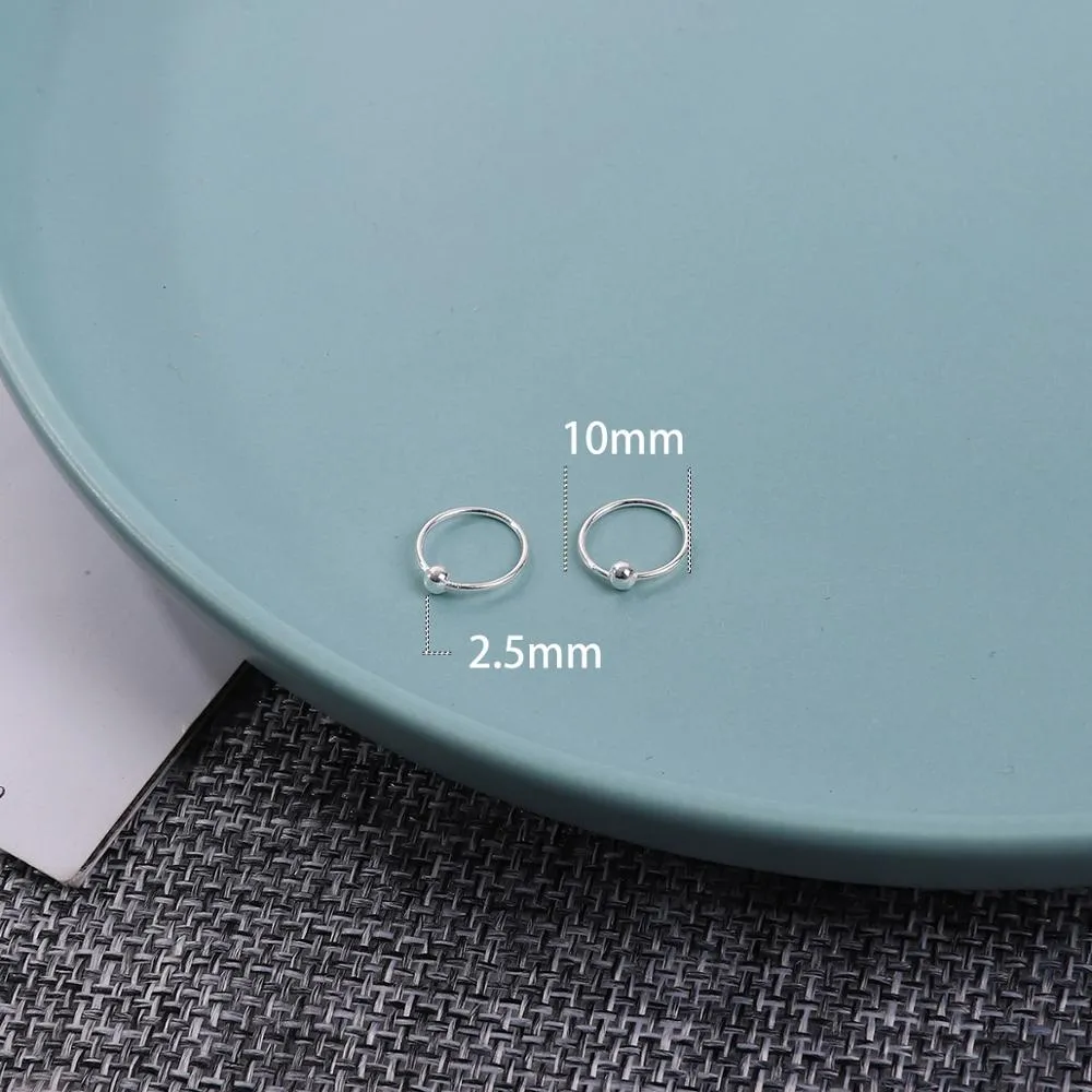 High Quality 1 Pair 6-18mm Small Hoop Earrings Silver Color Circle Hoop Earring for Women Men Ear Rings Clip Huggie Earrings