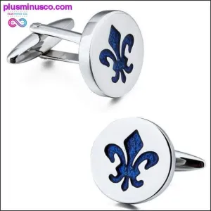 High Quality Classic Blue Enamel Silver Round Tie Clips &