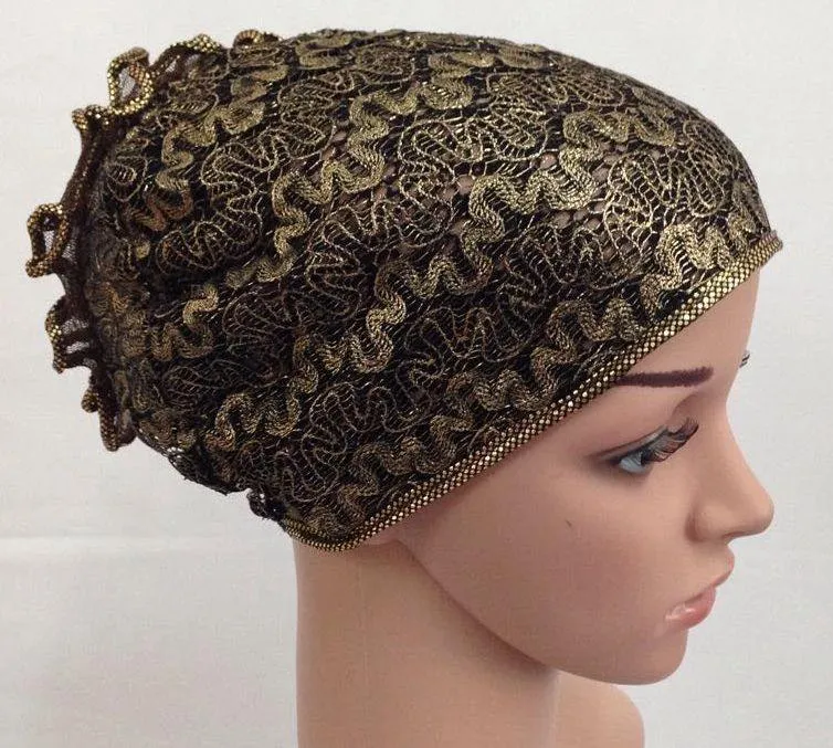 High Quality Double-Lace Flower UnderHijab Muslim Hijab Caps Islamic Underscarf