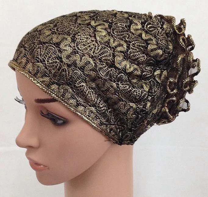 High Quality Double-Lace Flower UnderHijab Muslim Hijab Caps Islamic Underscarf