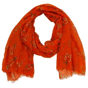 Isle Floral Print Scarf with Fringe