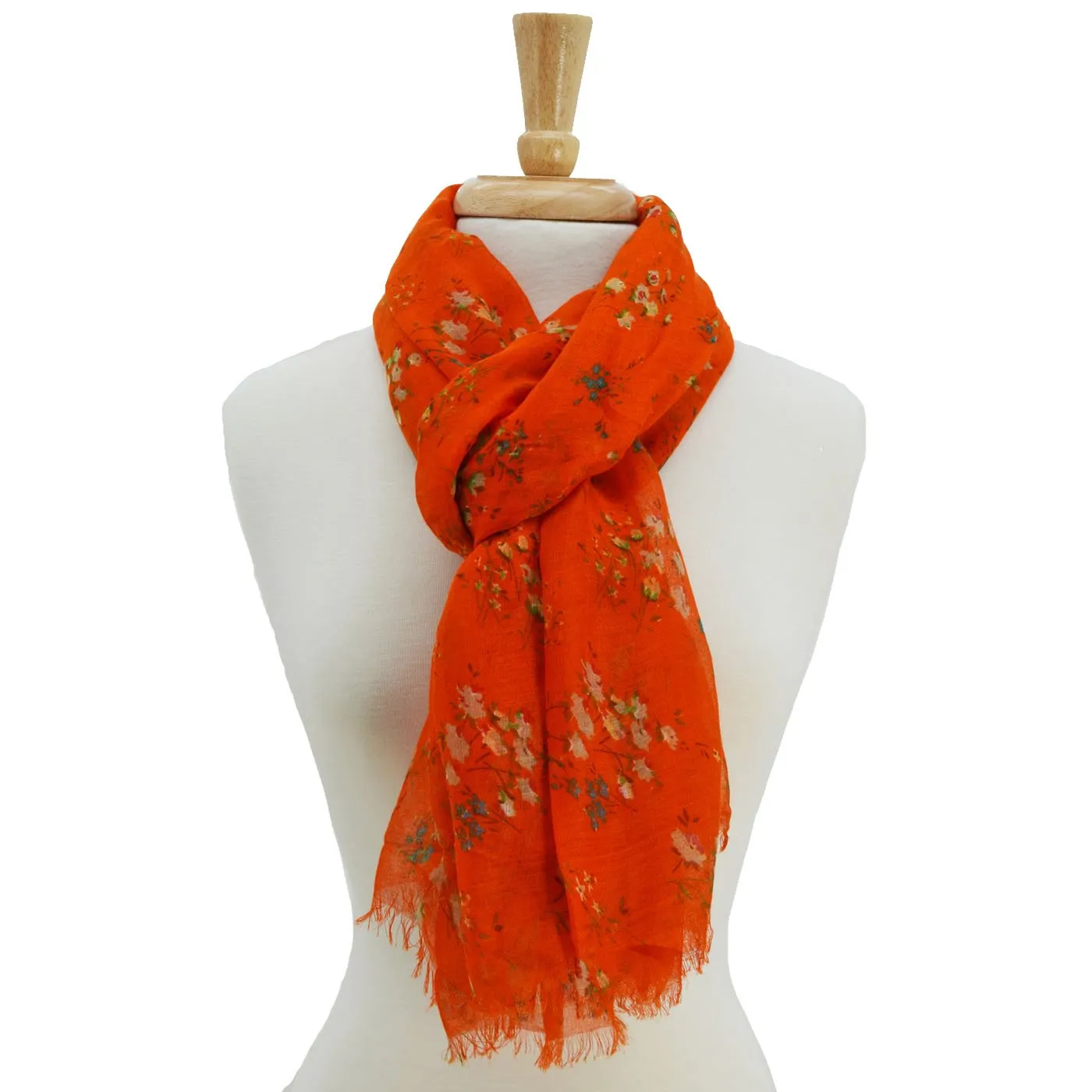 Isle Floral Print Scarf with Fringe
