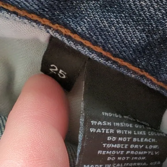 J Brand Mid Rise Gloria Blitz Skinny Distressed Blue Jeans Size 25 Button Fly