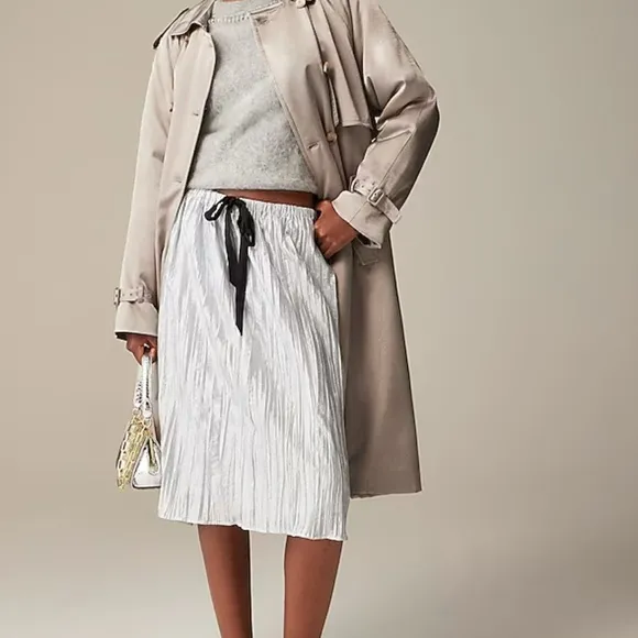 J. Crew Collection knee-length skirt in crinkled nylon skirt Size XXL