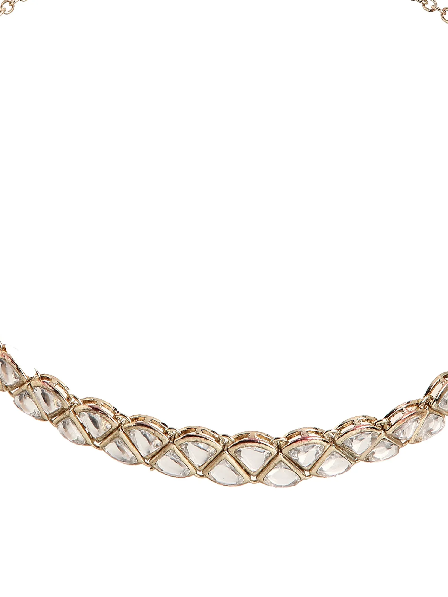 Karatcart Gold Plated Triangle Kundan Hairband