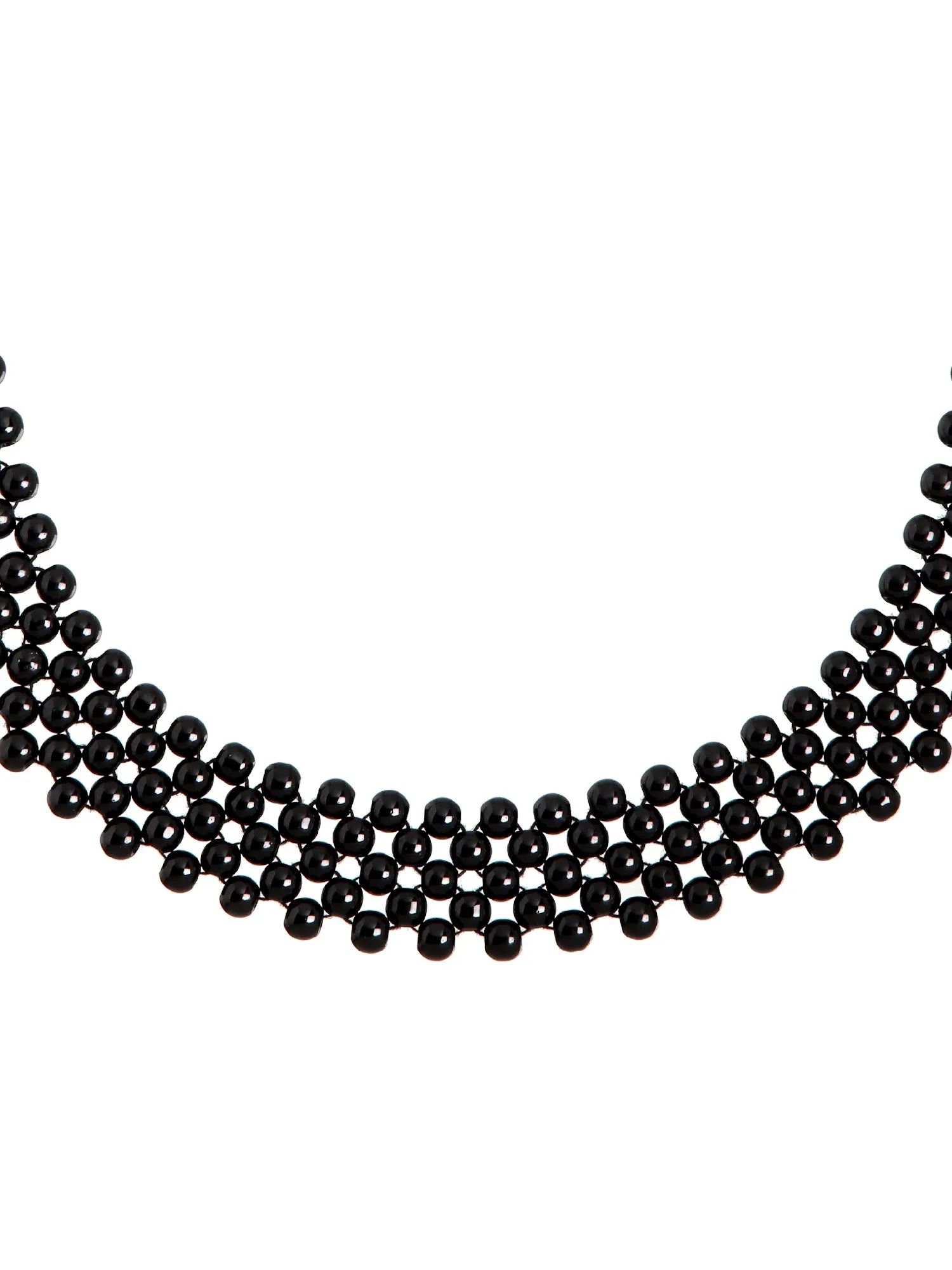 Karatcart Handcrafted Black Beaded Jaal Hairband