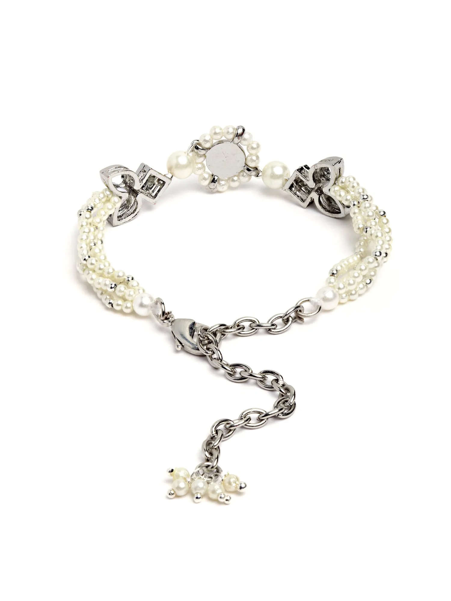 Karatcart Oxidised Silver Necklace with Earrings and Bracelet