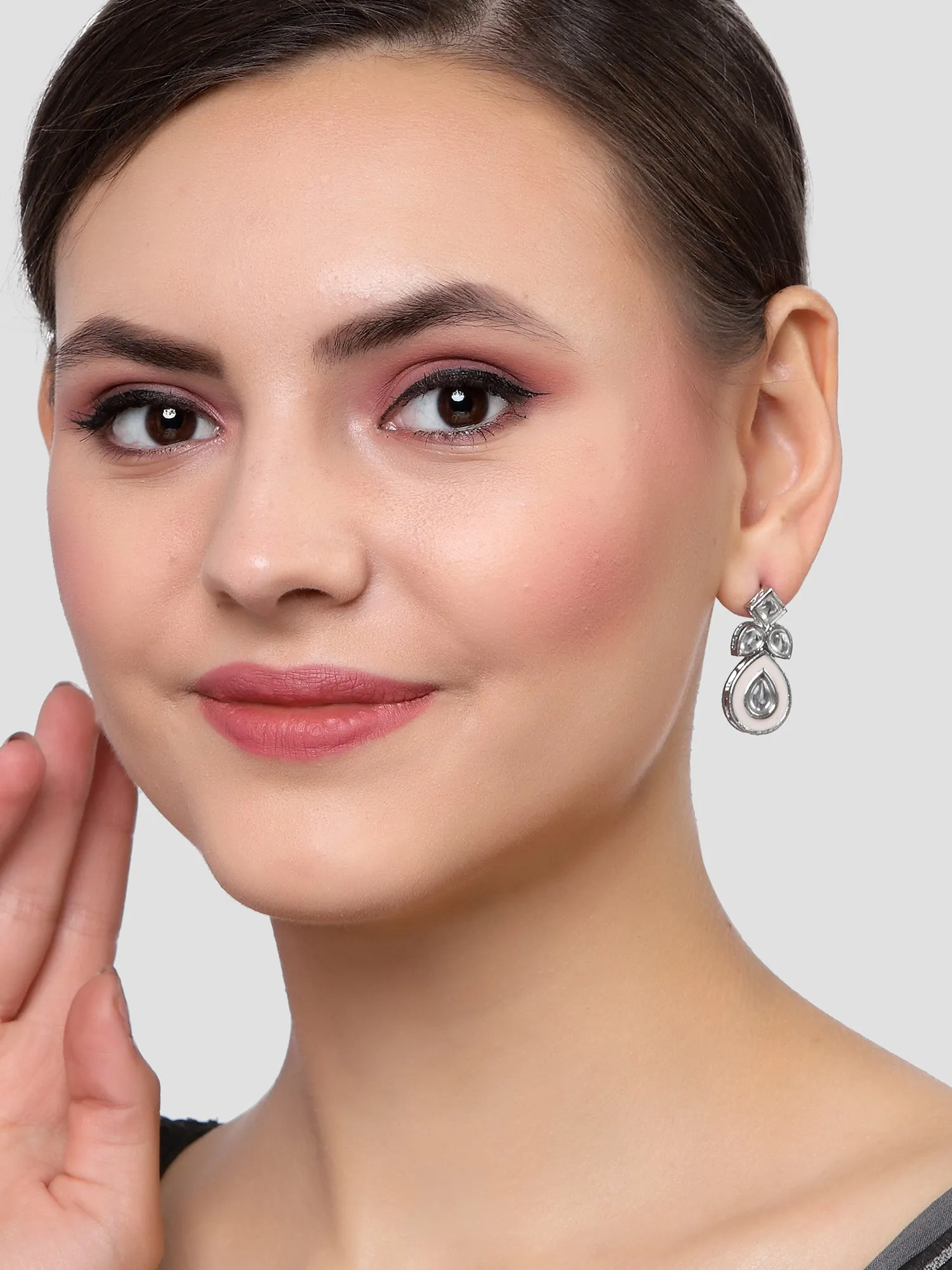 Karatcart Set of 3 Handcrafted Kundan Earrings Combo for Women