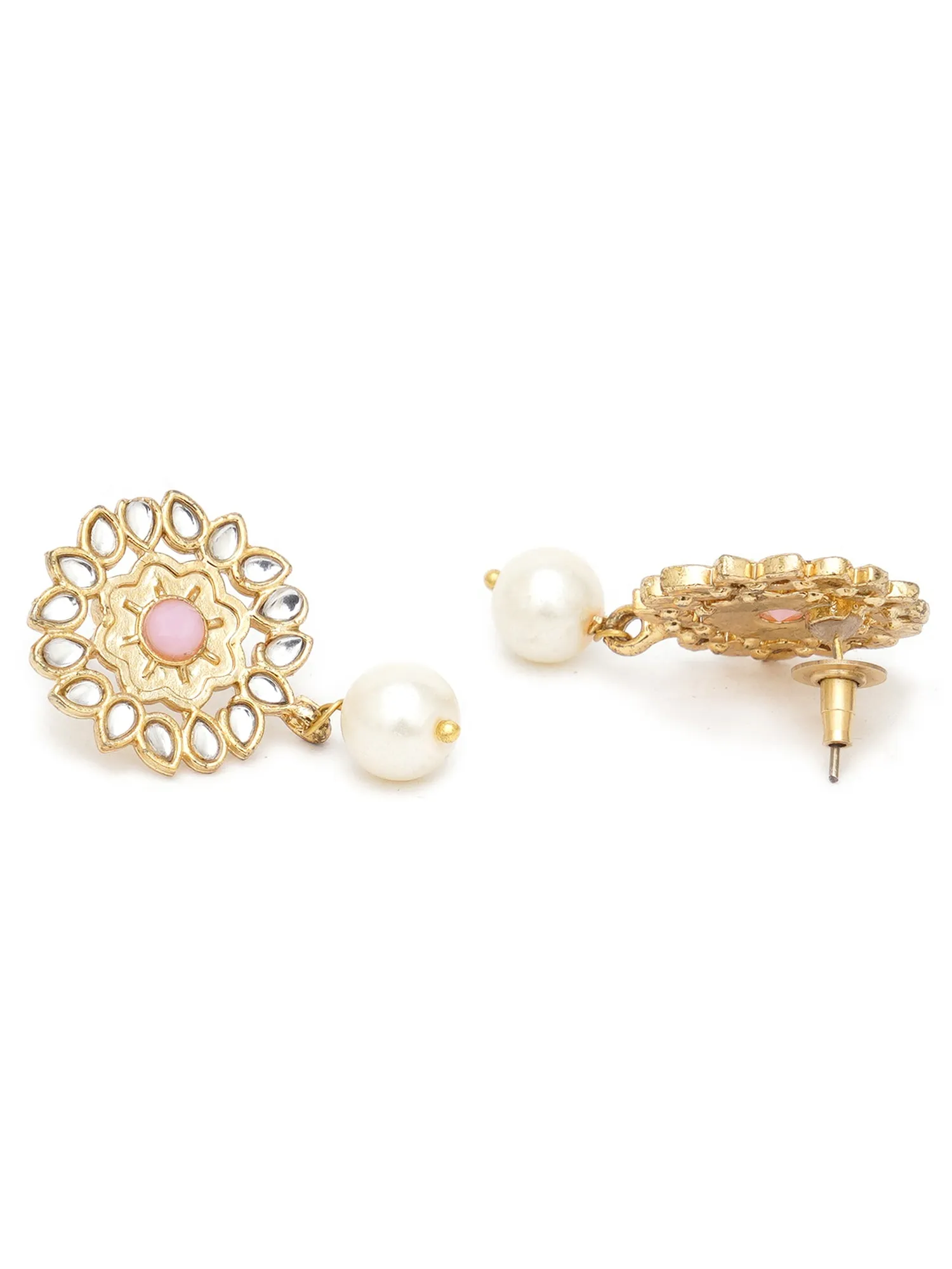 Karatcart Set of 3 Handcrafted Kundan Earrings Combo for Women